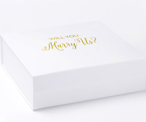 Will You Marry Us?? Proposal Box White - No Border - No ribbon