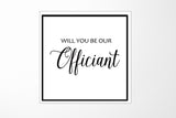 Will You Be our Officiant? Proposal Box White -  Border - No ribbon