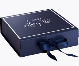 Will You Marry Us?? Proposal Box Navy -  Border