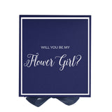 Will You Be My Flower Girl? Proposal Box Navy -  Border