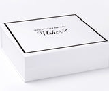 Will You Be My Usher? Proposal Box White -  Border - No ribbon