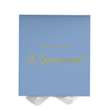 Will You Be My Jr Groomswoman? Proposal Box Light Blue w/ white Bow- No Border