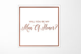 Will You Be My Man of Honor? Proposal Box White -  Border - No ribbon