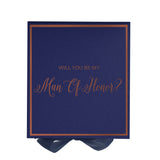 Will You Be My Man of Honor? Proposal Box Navy -  Border