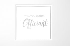 Will You Be our Officiant? Proposal Box White -  Border - No ribbon