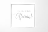 Will You Be our Officiant? Proposal Box White -  Border - No ribbon