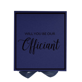 Will You Be our Officiant? Proposal Box Navy -  Border