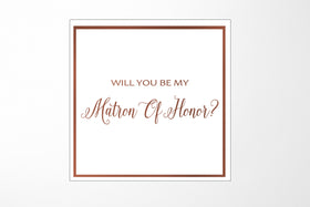 Will You Be My Matron of Honor? Proposal Box White -  Border - No ribbon