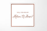 Will You Be My Matron of Honor? Proposal Box White -  Border - No ribbon