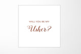 Will You Be My Usher? Proposal Box White - No Border - No ribbon