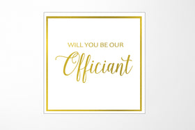 Will You Be our Officiant? Proposal Box White -  Border - No ribbon