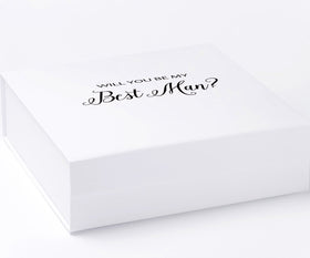 Will You Be My Best man? Proposal Box White - No Border - No ribbon