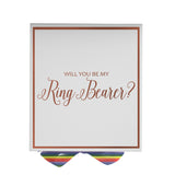 Will You Be My Ring Bearer? Proposal Box White -  Border - Rainbow Ribbon