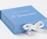 Will You Be My Jr Groomswoman? Proposal Box Light Blue w/ white Bow- No Border