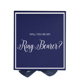 Will You Be My Ring Bearer? Proposal Box Navy -  Border