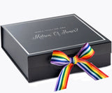 Will You Be My Matron of Honor? Proposal Box black -  Border - Rainbow Ribbon