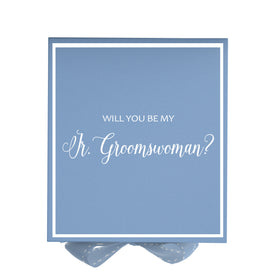 Will You Be My Jr Groomswoman? Proposal Box Light Blue -  Border