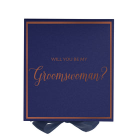 Will You Be My groomswoman? Proposal Box Navy -  Border