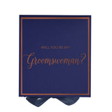 Will You Be My groomswoman? Proposal Box Navy -  Border