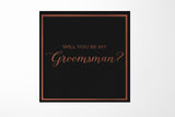 Will You Be My groomsman? Proposal Box black -  Border - No ribbon