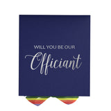 Will You Be our Officiant? Proposal Box Navy - No Border - Rainbow Ribbon