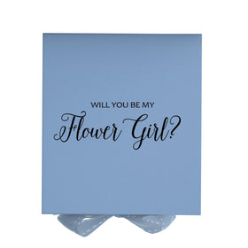 Will You Be My Flower Girl? Proposal Box Light Blue - No Border