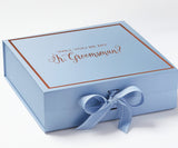 Will You Be My jr groomsman? Proposal Box Light Blue -  Border