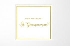 Will You Be My Jr Groomswoman? Proposal Box White -  Border - No ribbon