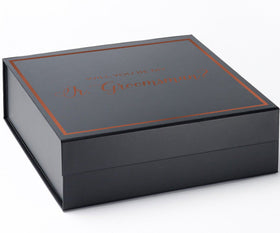 Will You Be My jr groomsman? Proposal Box black -  Border - No ribbon