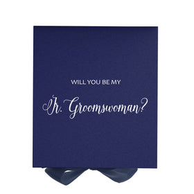 Will You Be My Jr Groomswoman? Proposal Box Navy - No Border