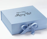 Will You Marry Us?? Proposal Box Light Blue - No Border