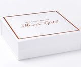 Will You Be My Flower Girl? Proposal Box White -  Border - No ribbon