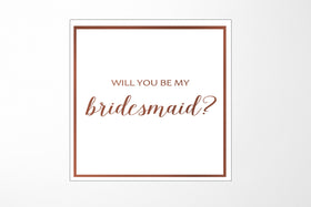 Will You Be My bridesmaid? Proposal Box White -  Border - No ribbon