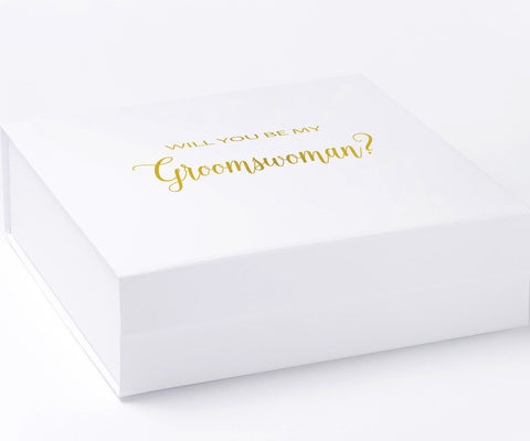 Will You Be My groomswoman? Proposal Box White - No Border - No ribbon