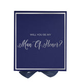 Will You Be My Man of Honor? Proposal Box Navy -  Border