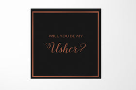 Will You Be My Usher? Proposal Box black -  Border - No ribbon