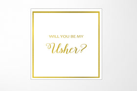 Will You Be My Usher? Proposal Box White -  Border - No ribbon