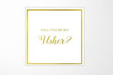 Will You Be My Usher? Proposal Box White -  Border - No ribbon