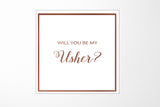 Will You Be My Usher? Proposal Box White -  Border - No ribbon