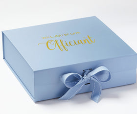 Will You Be our Officiant? Proposal Box Light Blue - No Border