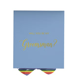 Will You Be My groomsman? Proposal Box light blue - No Border - Rainbow Ribbon