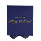 Will You Be My Matron of Honor? Proposal Box Navy - No Border