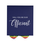 Will You Be our Officiant? Proposal Box Navy - No Border - Rainbow Ribbon