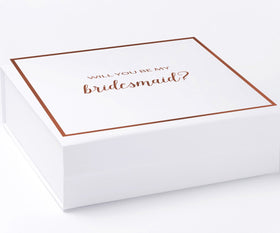 Will You Be My bridesmaid? Proposal Box White -  Border - No ribbon
