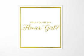 Will You Be My Flower Girl? Proposal Box White -  Border - No ribbon