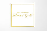 Will You Be My Flower Girl? Proposal Box White -  Border - No ribbon