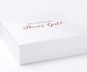 Will You Be My Flower Girl? Proposal Box White - No Border - No ribbon