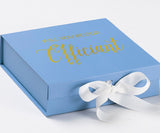 Will You Be our Officiant? Proposal Box Light Blue w/ white Bow- No Border