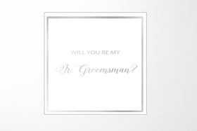 Will You Be My jr groomsman? Proposal Box White -  Border - No ribbon