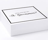 Will You Be My jr groomsman? Proposal Box White -  Border - No ribbon